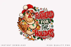 Festive Chicken Christmas Holiday Funny Winter Seasonal PNG Product Image 2
