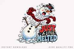 Just a Little Melted Funny Snowman Christmas PNG Product Image 2