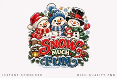 Snow Much Fun Cute Snowmen and Penguin Winter Holiday Product Image 1