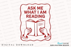 Red Illustration of Hands Holding Open Book Sublimation PNG Product Image 1