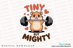 Cute Hamster Weightlifting Strong Sublimation PNG Product Image 1
