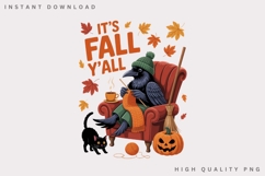 It's Fall Y'all Raven PNG, Cozy Crow Knitting Autumn Product Image 3