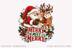 Festive Gift Bringer and Reindeer Christmas Holiday Winter Product Image 1