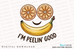 Fun Fruit Face With Oranges And Banana Sublimation PNG Product Image 1