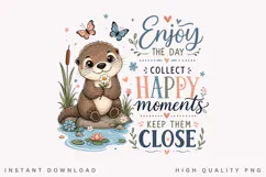 Enjoy The Day Collect Happy Moments PNG Sublimation Design Product Image 1