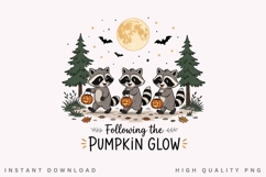 Trick or Treat Raccoons PNG Sublimation Design, Following Product Image 2