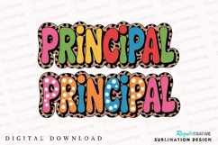 Principal Colorful Leopard Design School Sublimation PNG Product Image 1