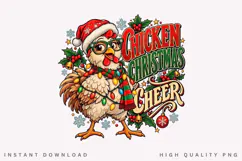 Cute Chicken Christmas Cheer Festive Holiday Winter PNG Product Image 1