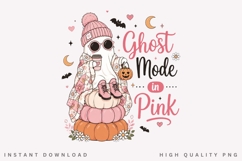 Ghost Mode In Pink PNG, Pink Ghost Pumpkin Sublimation Product Image 1