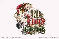 Festive Holiday Stork Christmas Winter Seasonal Typography Product Image 1