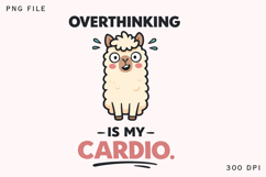 Funny Overthinker Llama PNG Product Image 1