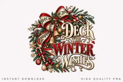 Deck the Winter Wishes Christmas Holiday Festive Typography Product Image 1