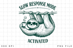 Slow Response Mode Activated Funny Sloth Coffee Vintage Product Image 4