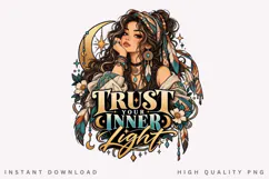 Mystic Boho Woman Trust Your Inner Light Celestial Moon Product Image 1