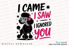 Black Poodle with Sunglasses and Headphones Sublimation PNG Product Image 1