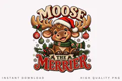 Moose The Merrier PNG Sublimation Design, Cute Baby Moose Product Image 1
