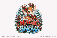 Magic in the Snow Deer Winter Christmas PNG Product Image 2