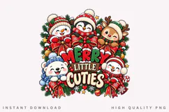 Merry Little Cuties Cute Snowman Penguin Reindeer Christmas Product Image 1