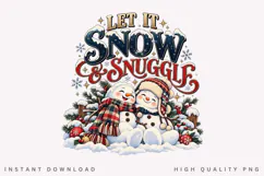 Let It Snow and Snuggle Cute Snowman Couple Winter Christmas Product Image 2