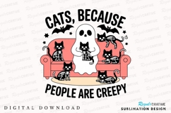 Halloween Design Cats Skeleton Ghost Sofa Sublimation PNG Product Image 1