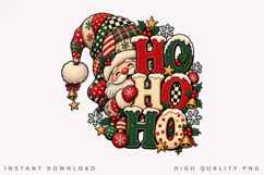 Festive Santa Ho Ho Ho Christmas Winter Holiday PNG Design Product Image 2