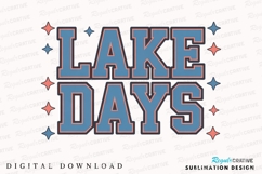 Lake Days Text Design With Retro Font Sublimation PNG Product Image 1