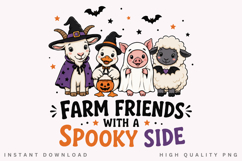 Farm Friends With A Spooky Side PNG Sublimation Design Product Image 1