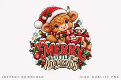 Cute Highland Cow Merry Christmas Little Moments Holiday Product Image 1