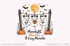 Opossum Ghost Clothesline PNG Sublimation Design, Moonlight Product Image 1