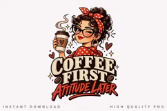 Coffee Lover PNG, Retro Coffee Girl Design, Vintage Cafe Product Image 2