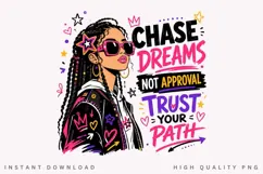 Chase Dreams PNG Sublimation Design, Black Girl Magic Product Image 2