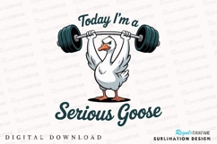 Goose Lifting Barbell Design Weightlifting Sublimation PNG Product Image 1