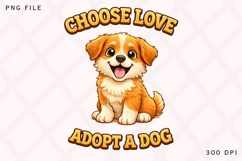 Choose Love Adopt A Dog PNG, Rescue Dog Adoption PNG Product Image 1