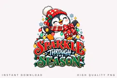 Sparkle Through the Season Cute Penguin Christmas Winter Product Image 2