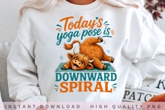 Downward Spiral Highland Cow Yoga PNG Product Image 2