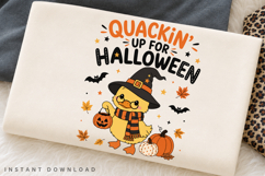 Quackin Up For Halloween PNG Sublimation Design, Duck Witch Product Image 2