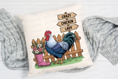 Rooster Cartoon Crazy Chicken Lady Sublimation PNG Product Image 2