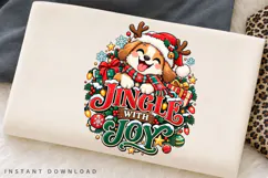 Jingle with Joy Cute Puppy Christmas Holiday Illustration Product Image 3