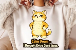 Calm Down I Brought Extra Good Ideas PNG, Funny Cat Quote Product Image 2