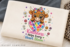 Kindness Helps Every Heart Bloom PNG Sublimation Design Product Image 3