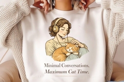 Minimal Conversations Maximum Cat Time PNG, Cat Lover Product Image 2
