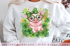 Lucky Shamrock Pig PNG Design Product Image 1