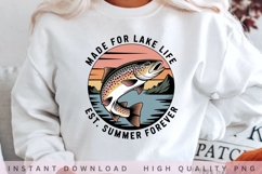 Vintage Trout Fishing PNG Design Product Image 2