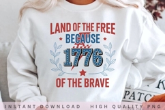 Land of the Free 1776 PNG Design Product Image 1