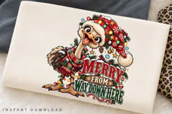 Merry Christmas from Way Down Under Funny Emu Winter Holiday Product Image 2