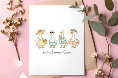 Just a Summer Goose Cute Floral Goose PNG Design Product Image 7