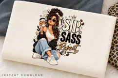 Coffee Queen PNG, Sassy Woman PNG, Stylish Coffee Girl Product Image 2