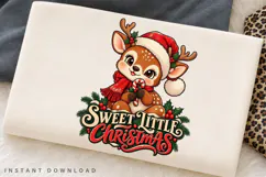 Sweet Little Christmas PNG Sublimation Design, Cute Baby Product Image 2