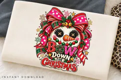 Cute Snowman Bow Down for Christmas Holiday Winter PNG Product Image 2