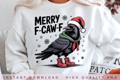 Merry F-Caw-F Christmas Crow PNG Product Image 1
